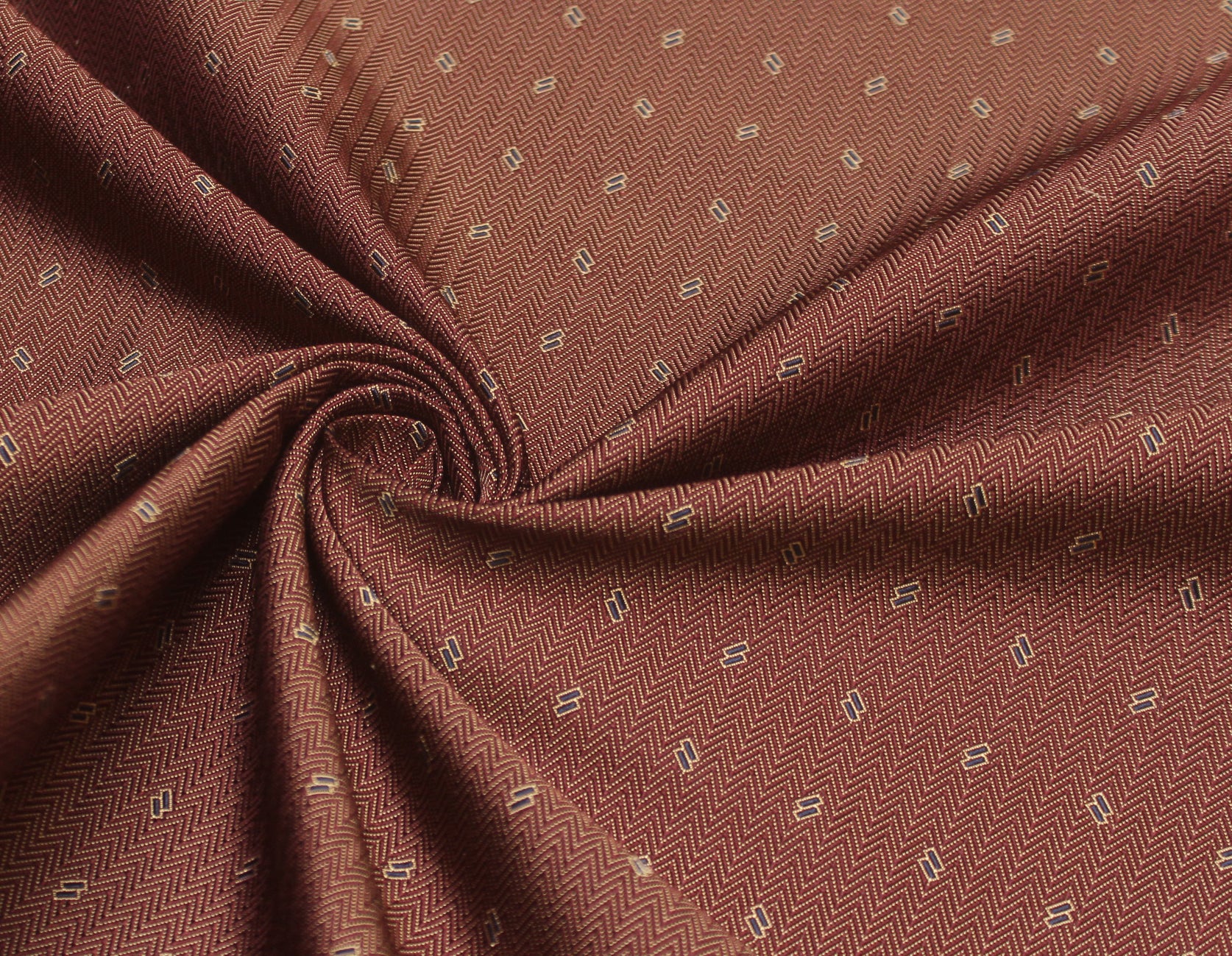 Brown Ornament Silk Fabric