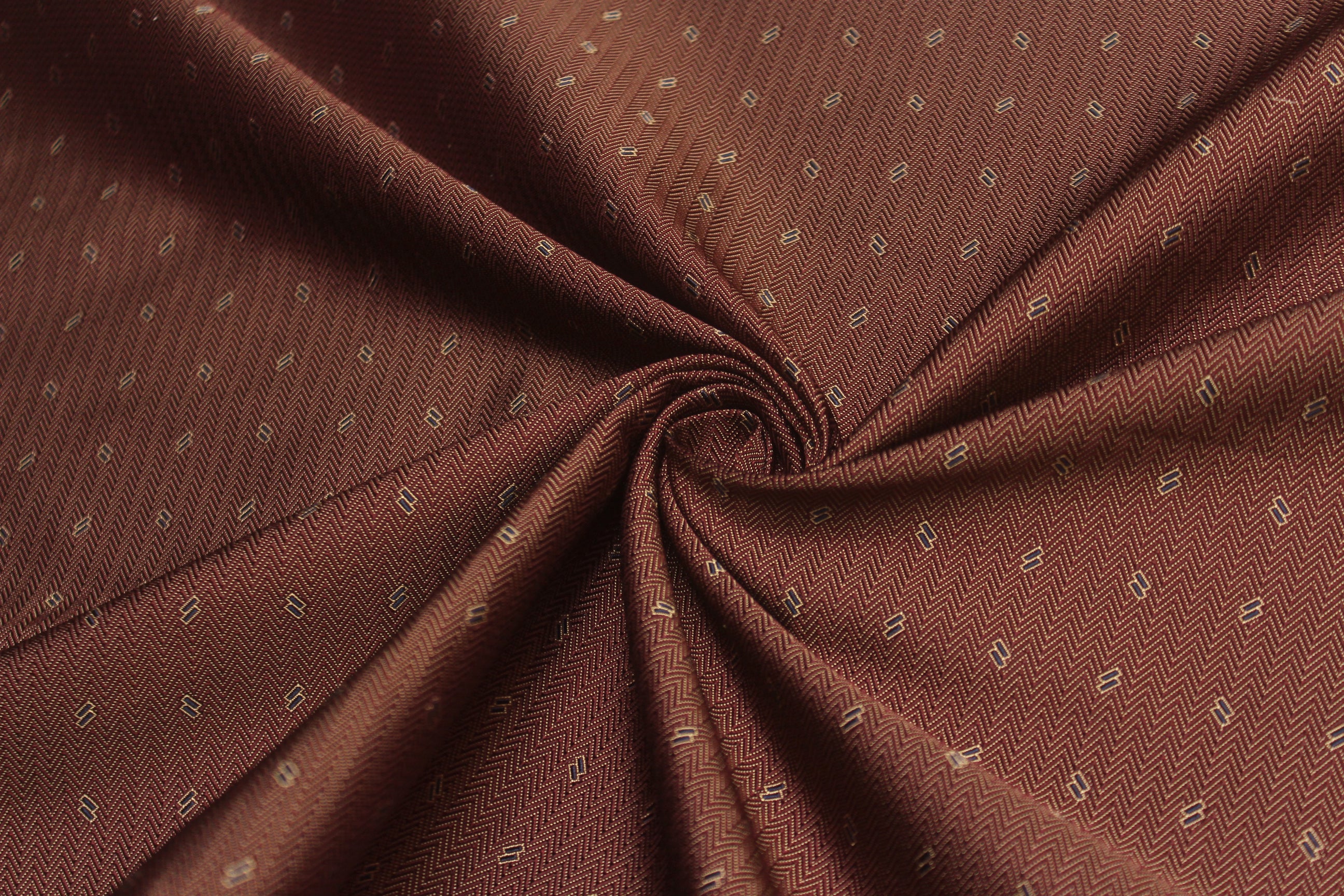 Brown Ornament Silk Fabric