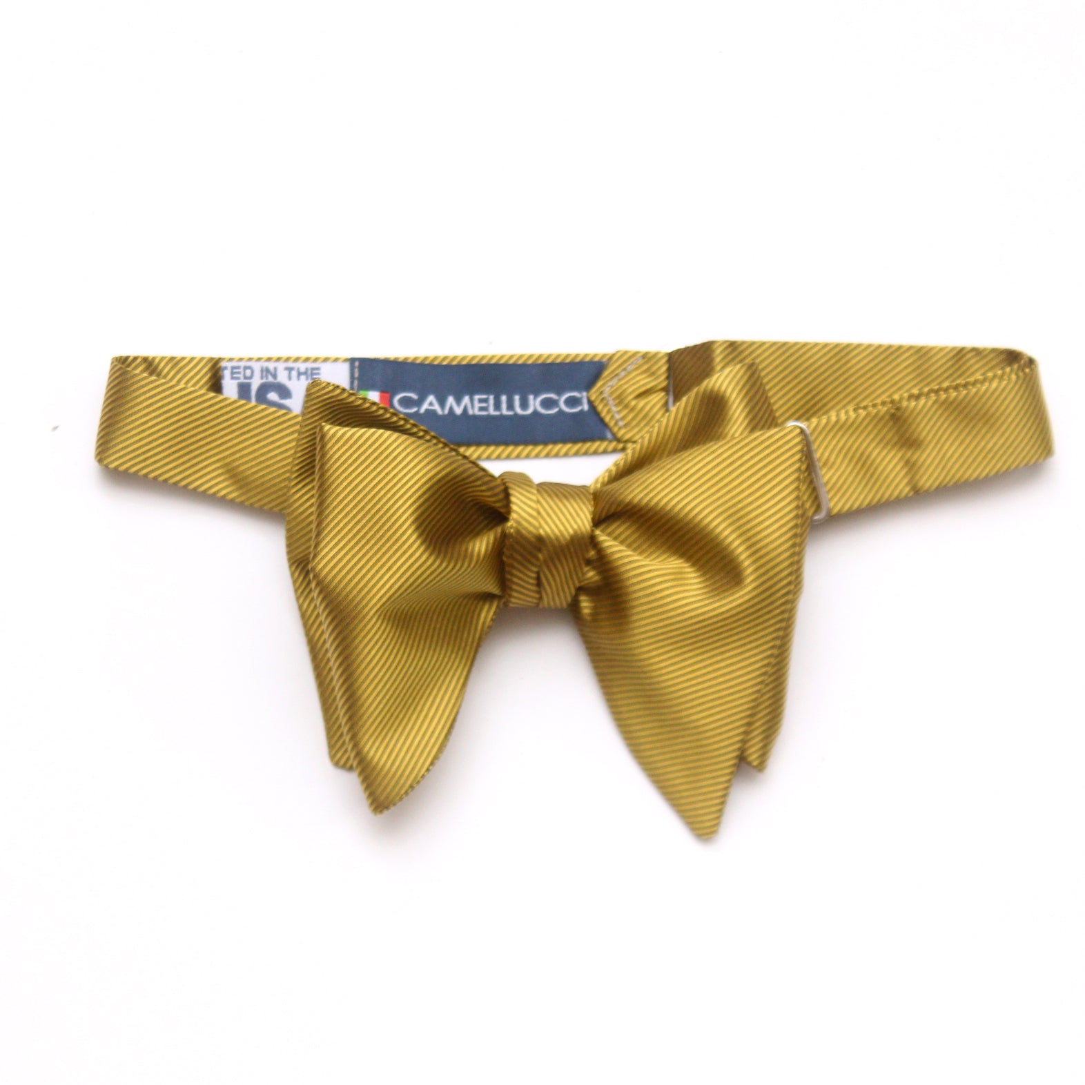 Men's Gold Large Silk Bow Tie