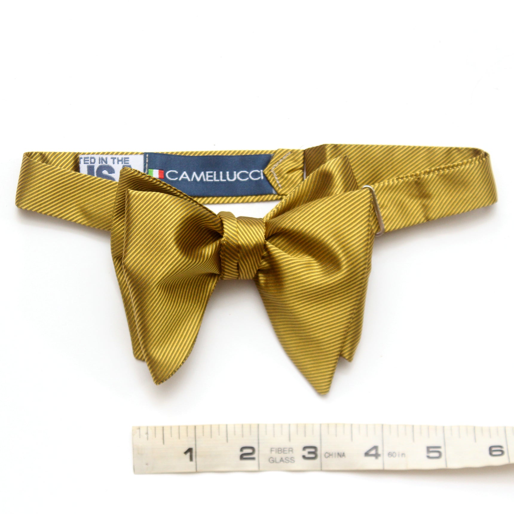 Men's Gold Large Silk Bow Tie