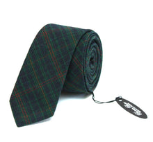 Load image into Gallery viewer, Black Green Plaid Wool Necktie
