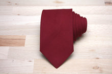Load image into Gallery viewer, Maroon Solid Cotton Necktie
