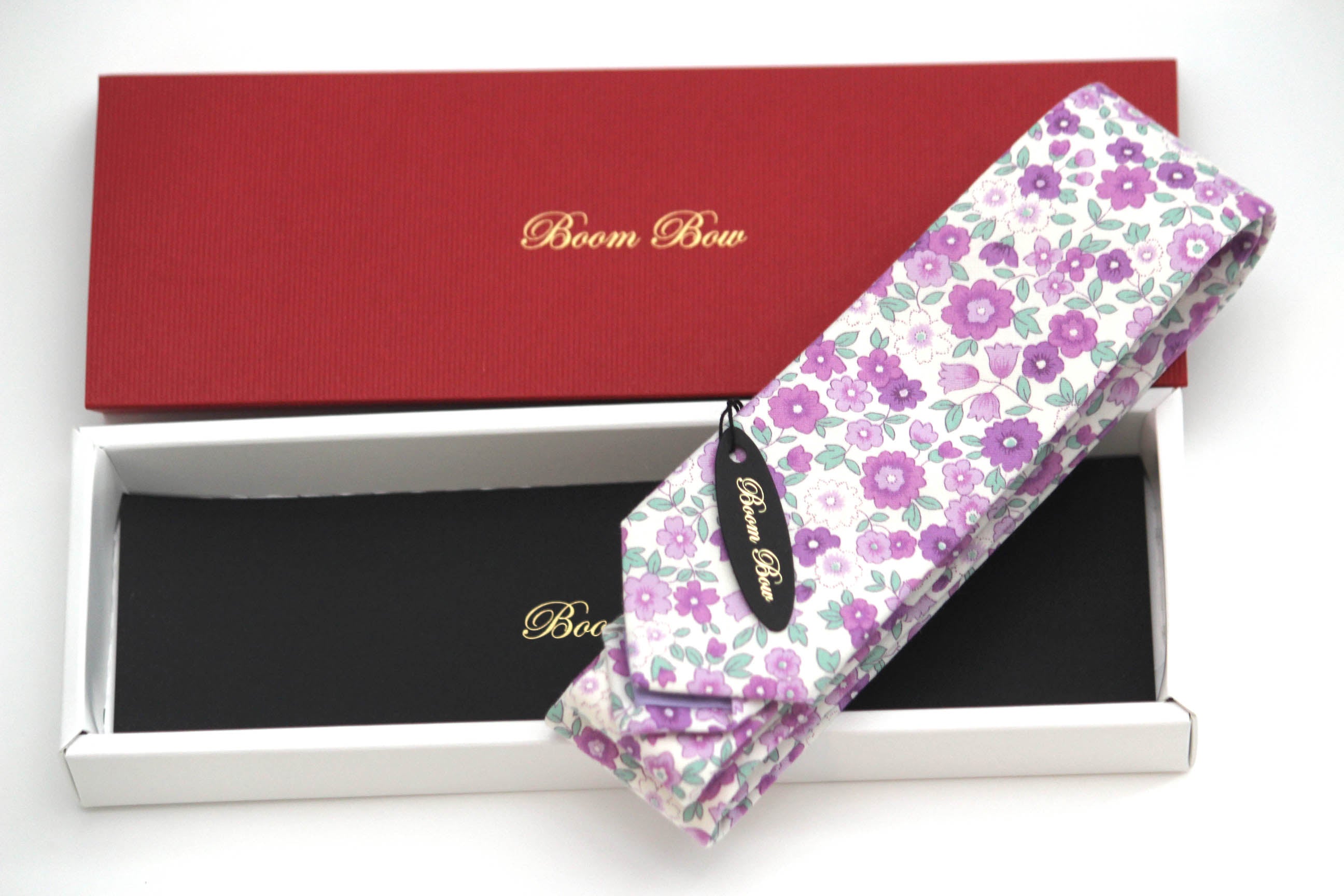 Lavender Purple Floral Cotton Necktie