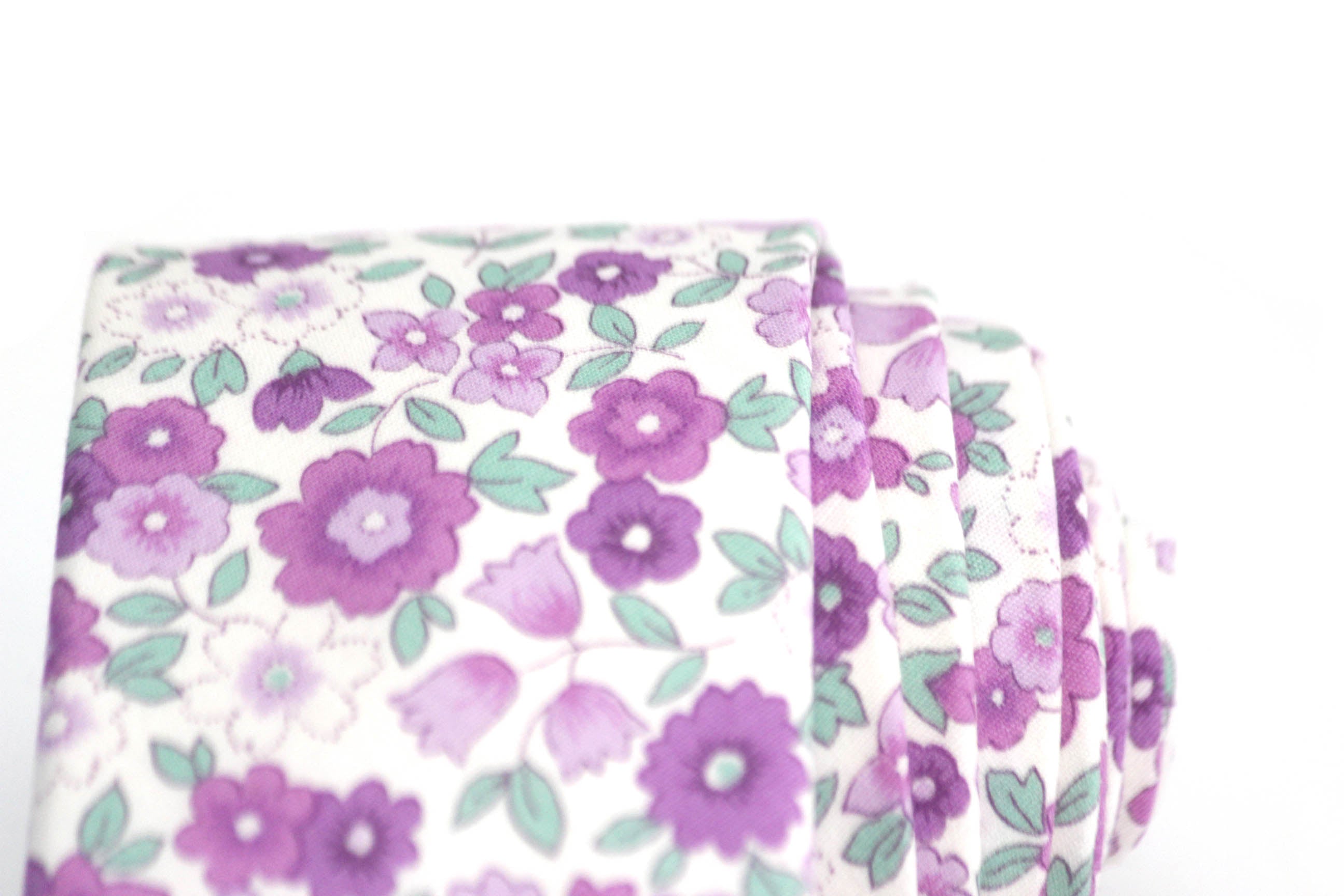 Lavender Purple Floral Cotton Necktie