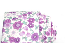 Load image into Gallery viewer, Lavender Purple Floral Cotton Necktie

