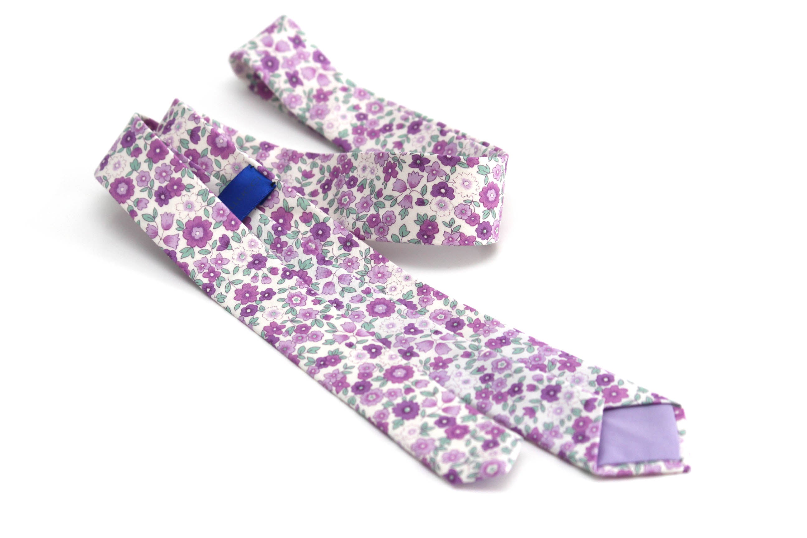 Lavender Purple Floral Cotton Necktie