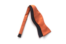 Load image into Gallery viewer, Orange Black Reversible Self-Tie Bow Tie
