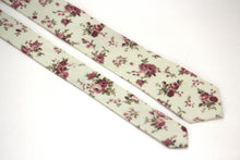 Load image into Gallery viewer, Cream Dusty Rose Floral Necktie 2.36&quot;
