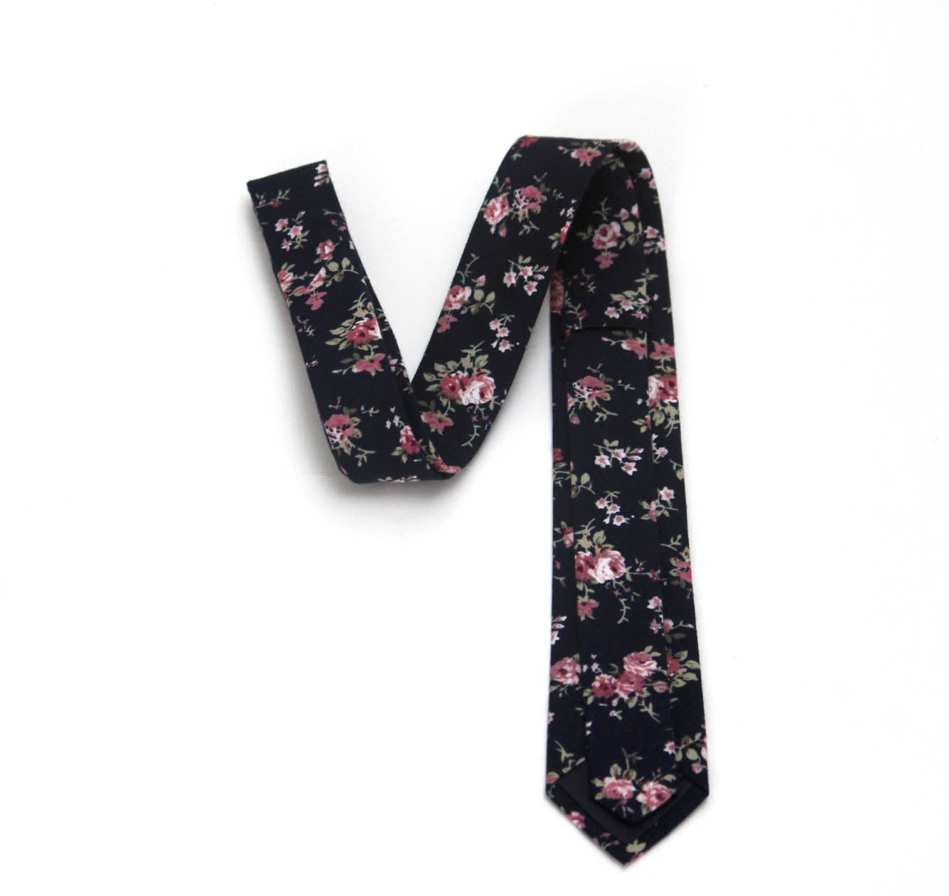 Navy Floral Necktie