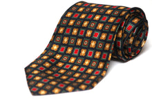 Load image into Gallery viewer, Red Brown Ornament Silk Necktie
