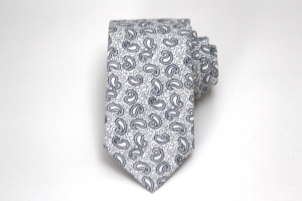 White Paisley Necktie