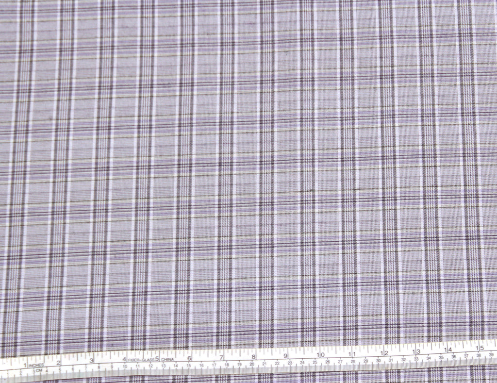 Grey Lavender Plaid Silk Fabric