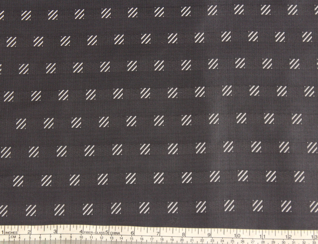 Grey Square Ornament Silk Fabric