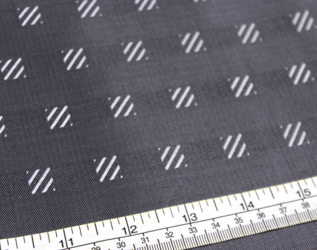 Grey Square Ornament Silk Fabric