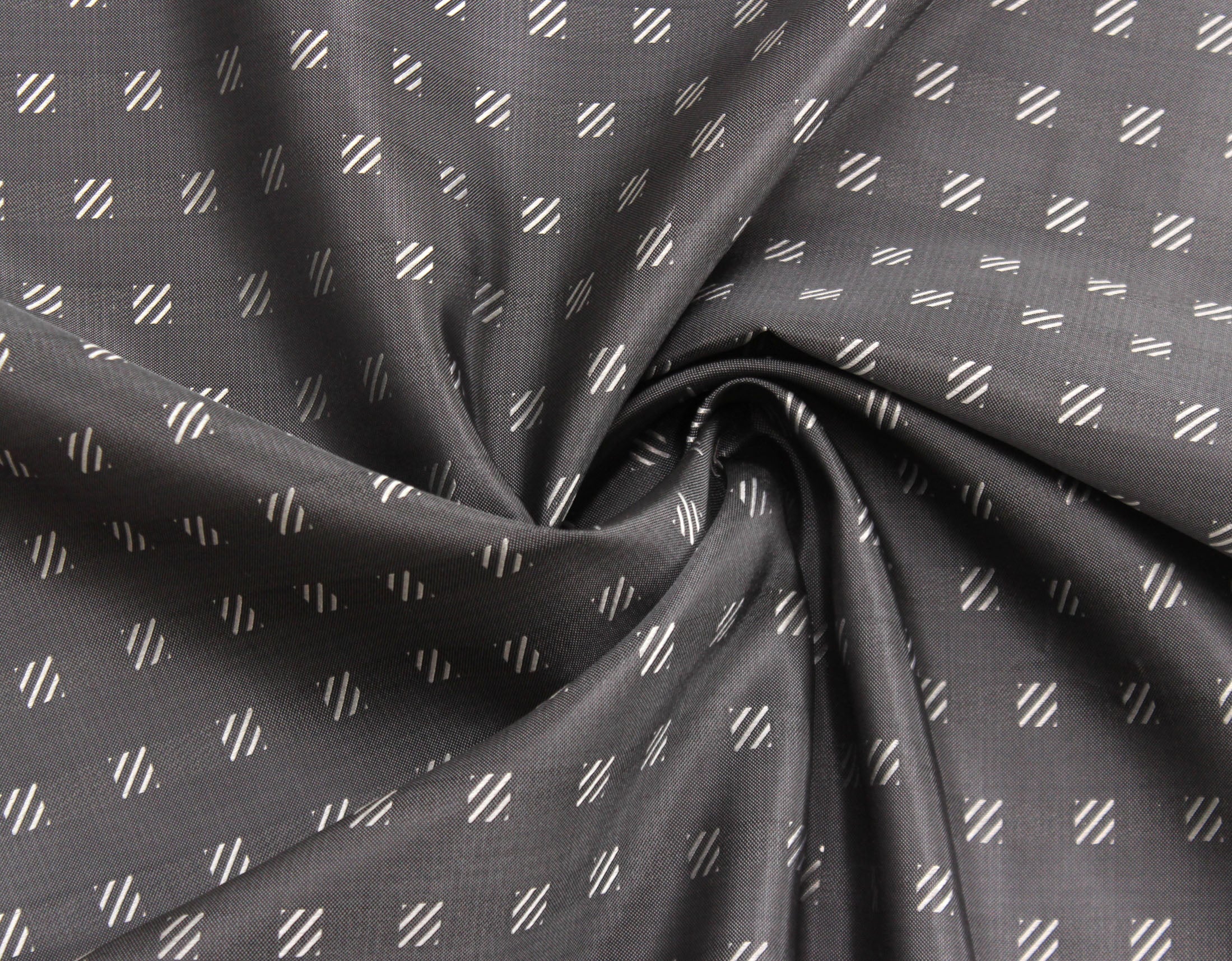 Grey Square Ornament Silk Fabric