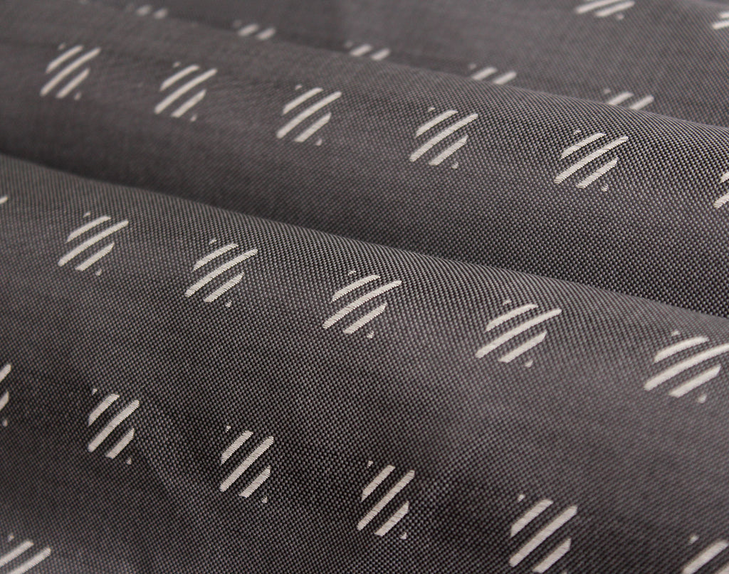 Grey Square Ornament Silk Fabric