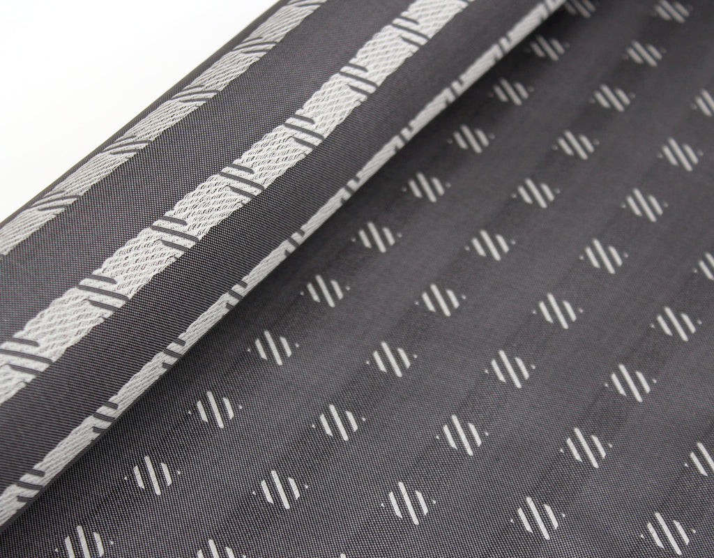 Grey Square Ornament Silk Fabric