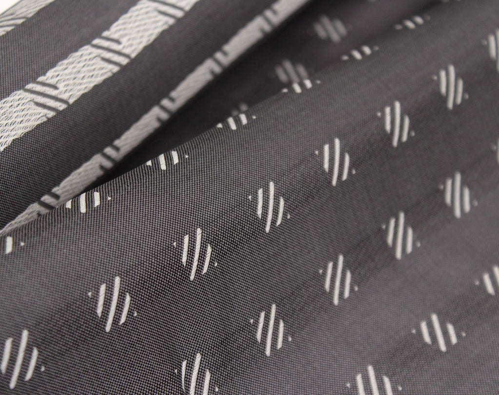 Grey Square Ornament Silk Fabric