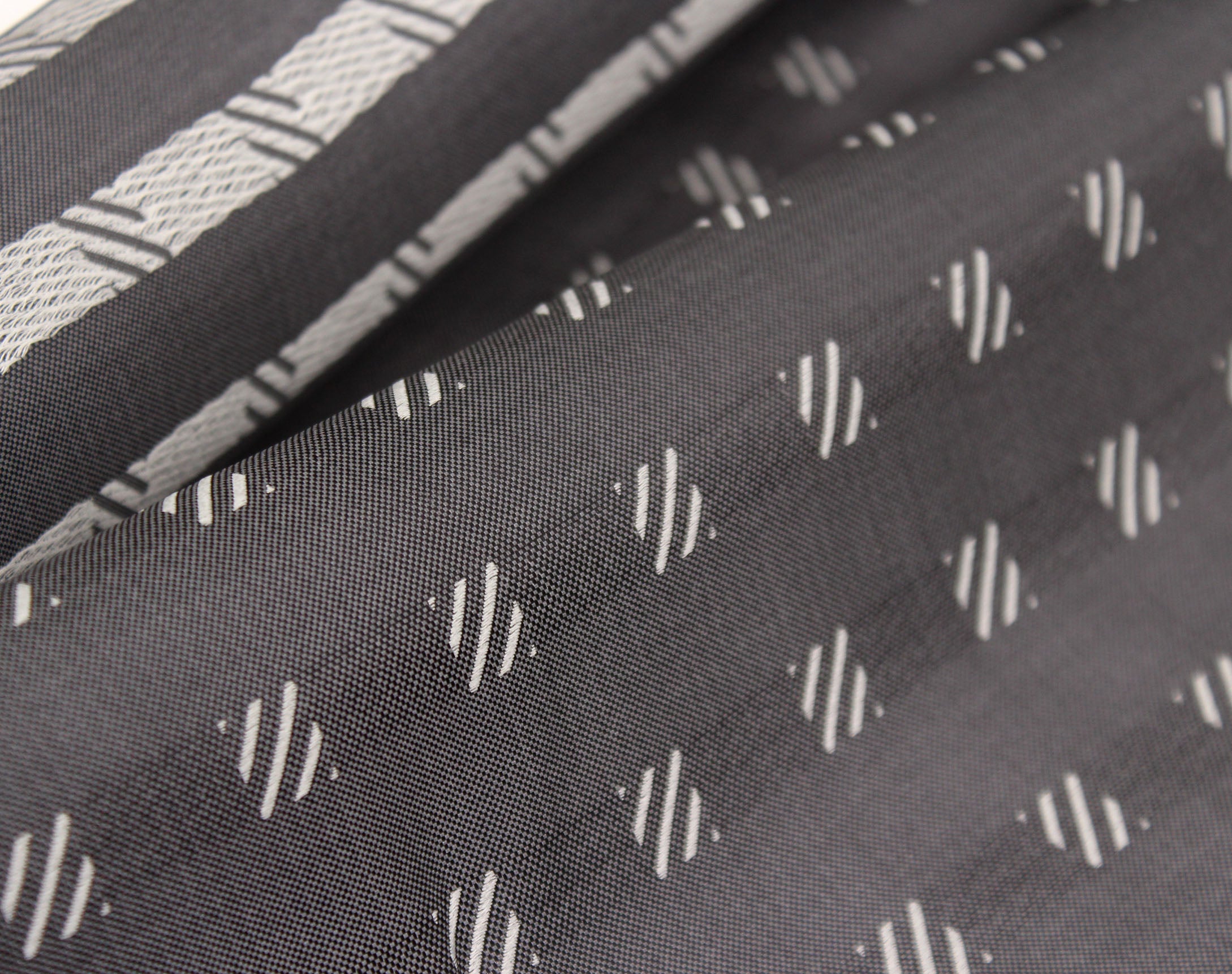 Grey Square Ornament Silk Fabric