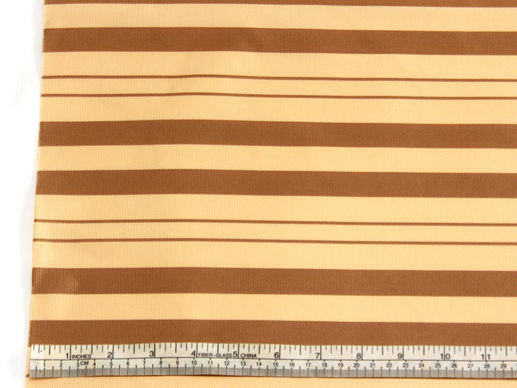 Light Yellow Brown Striped Silk Fabric