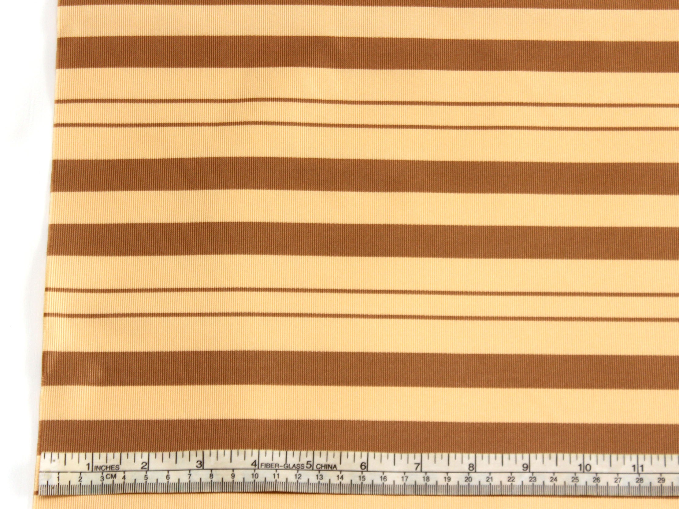 Light Yellow Brown Striped Silk Fabric