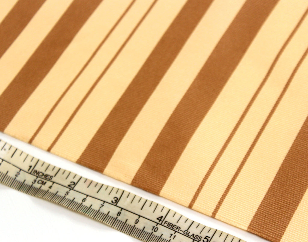 Light Yellow Brown Striped Silk Fabric