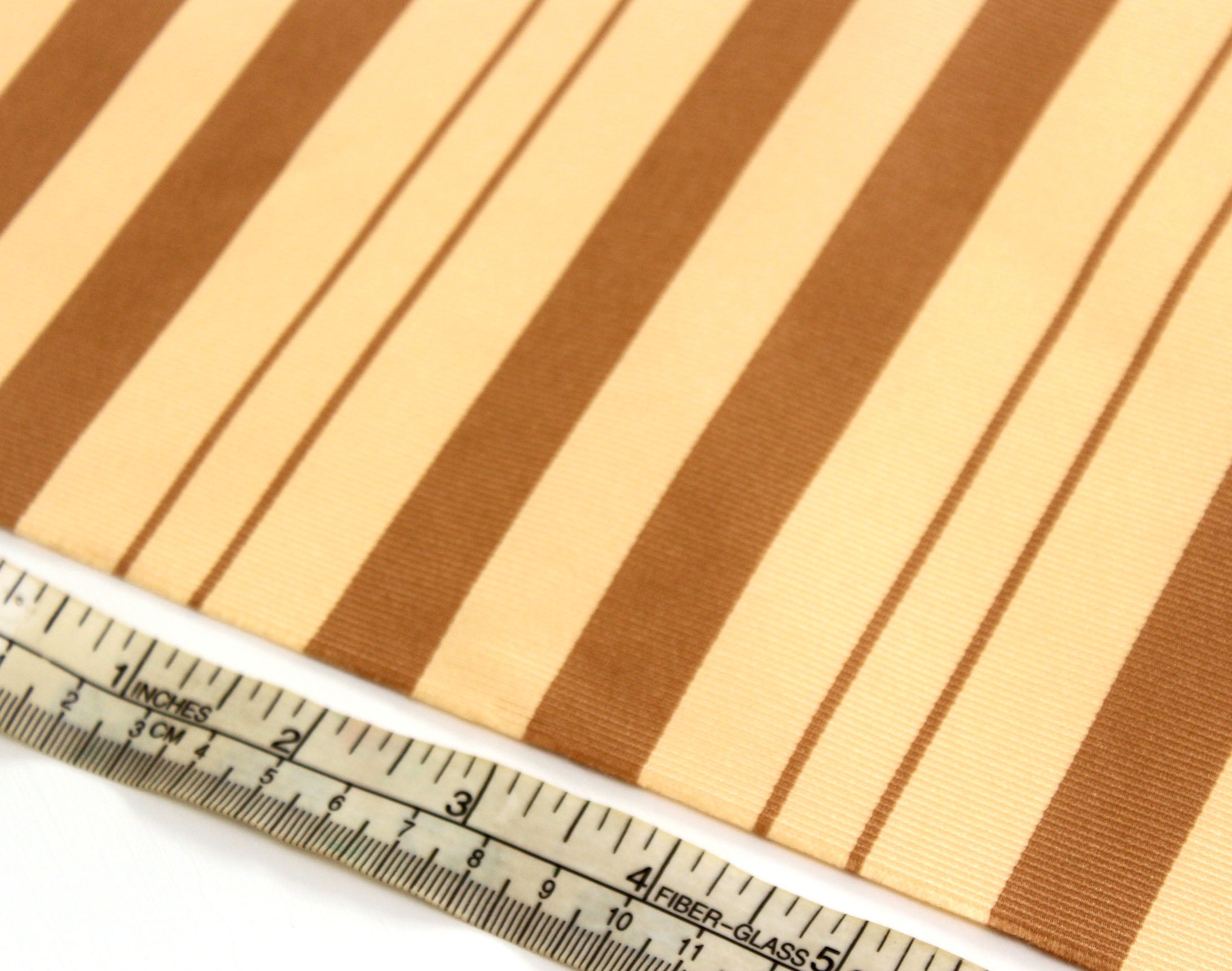 Light Yellow Brown Striped Silk Fabric