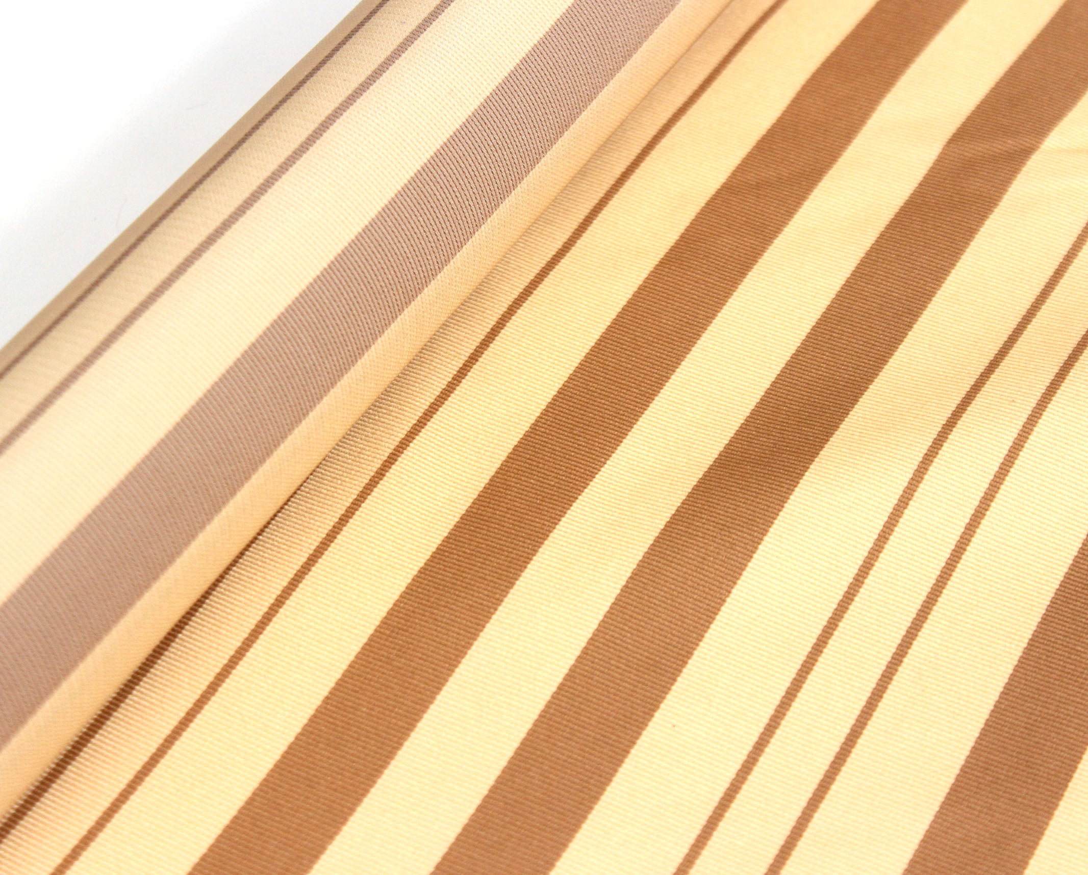 Light Yellow Brown Striped Silk Fabric