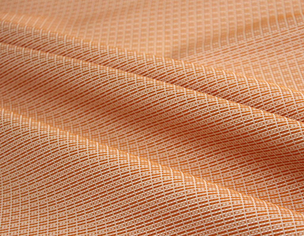 Orange Plaid Silk Fabric
