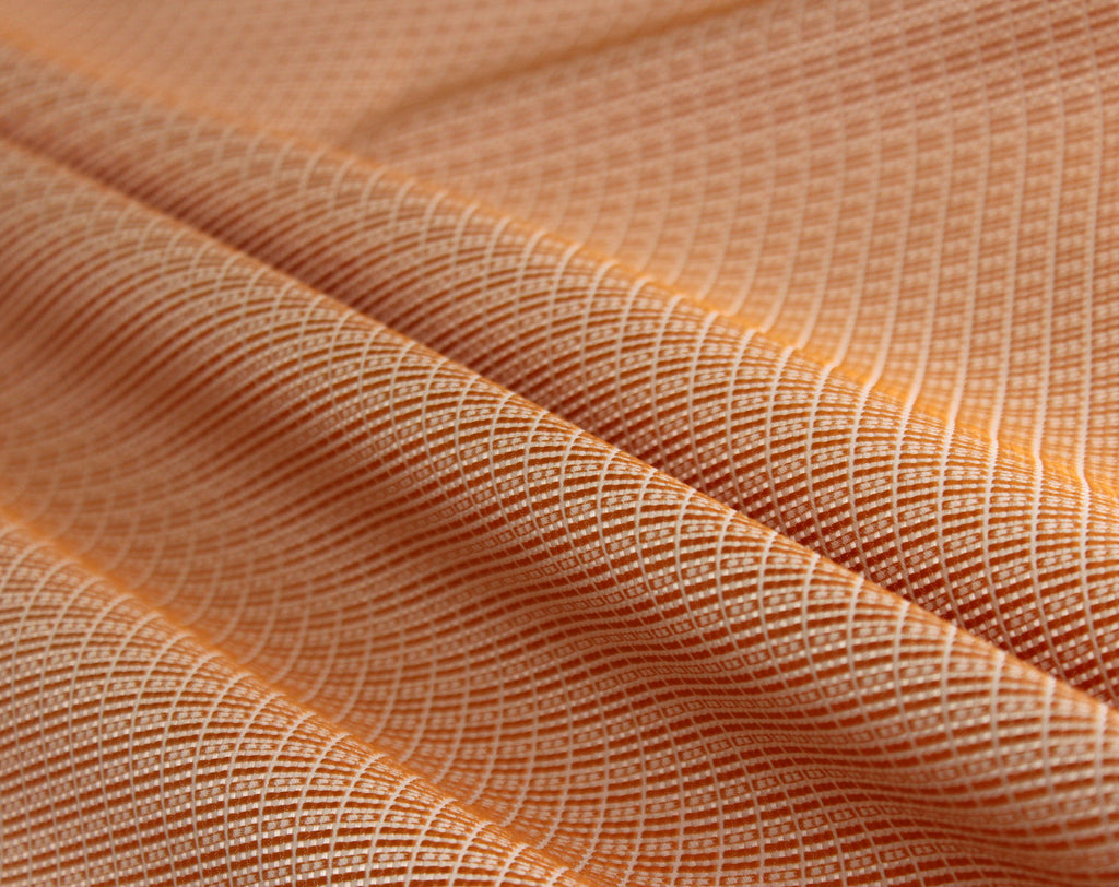Orange Plaid Silk Fabric