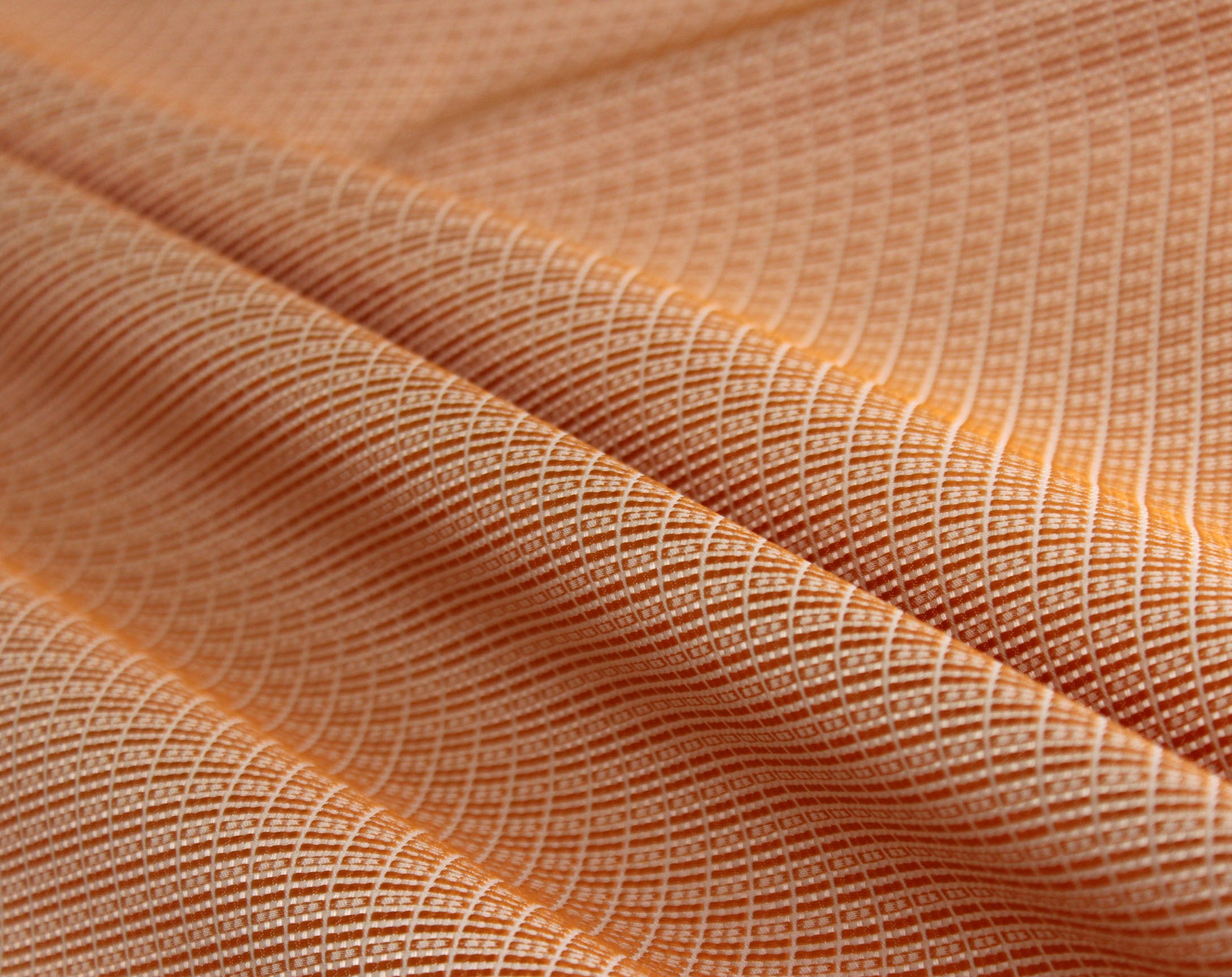 Orange Plaid Silk Fabric