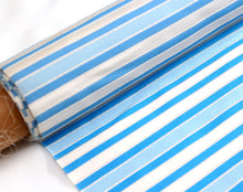 Load image into Gallery viewer, Blue White Stripe Silk Fabric
