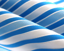 Load image into Gallery viewer, Blue White Stripe Silk Fabric
