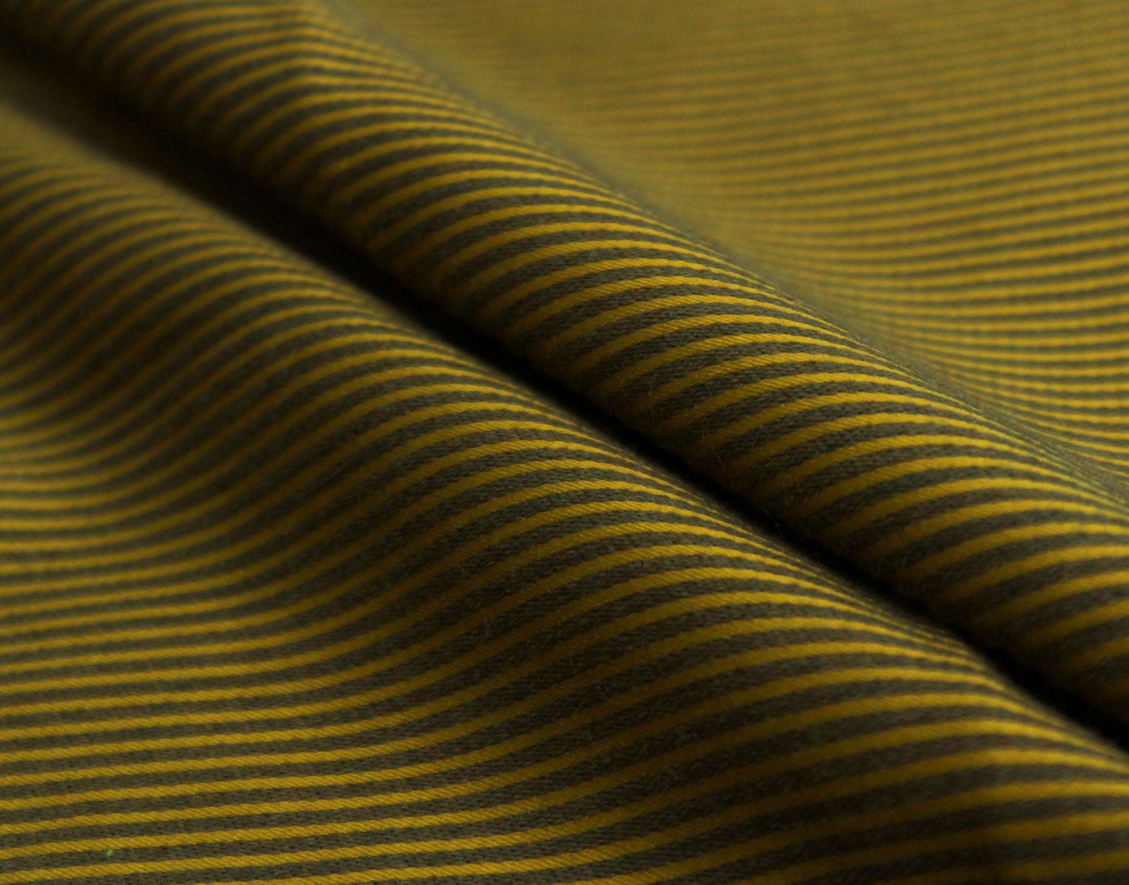 Moss Green Stripe Silk Fabric