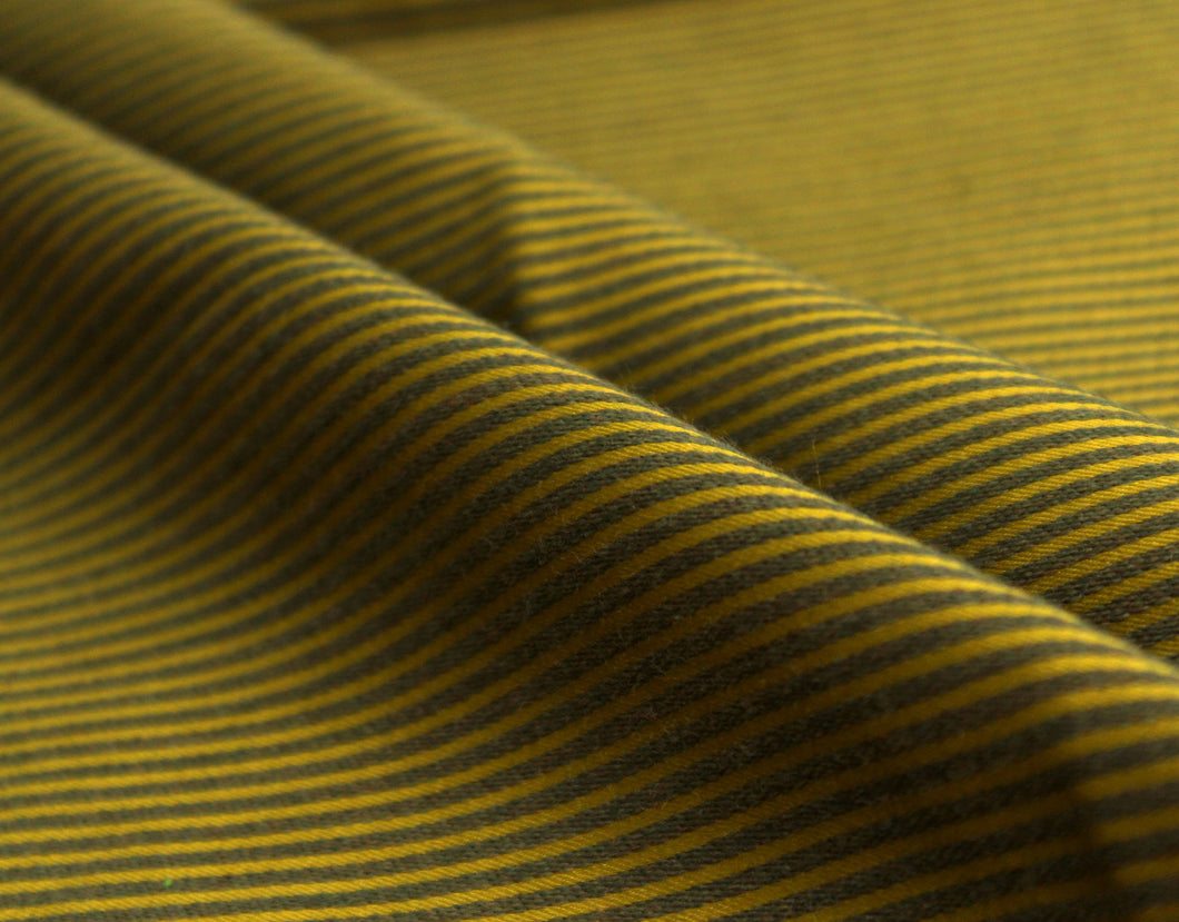 Moss Green Stripe Silk Fabric