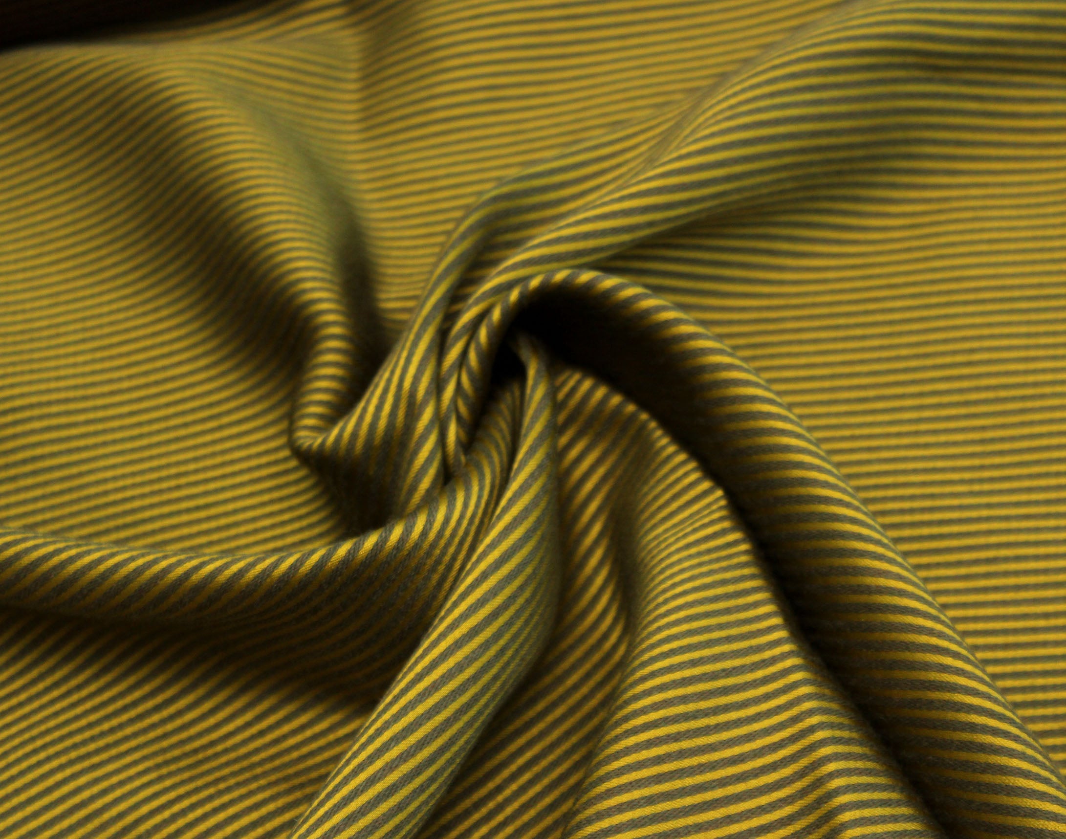 Moss Green Stripe Silk Fabric