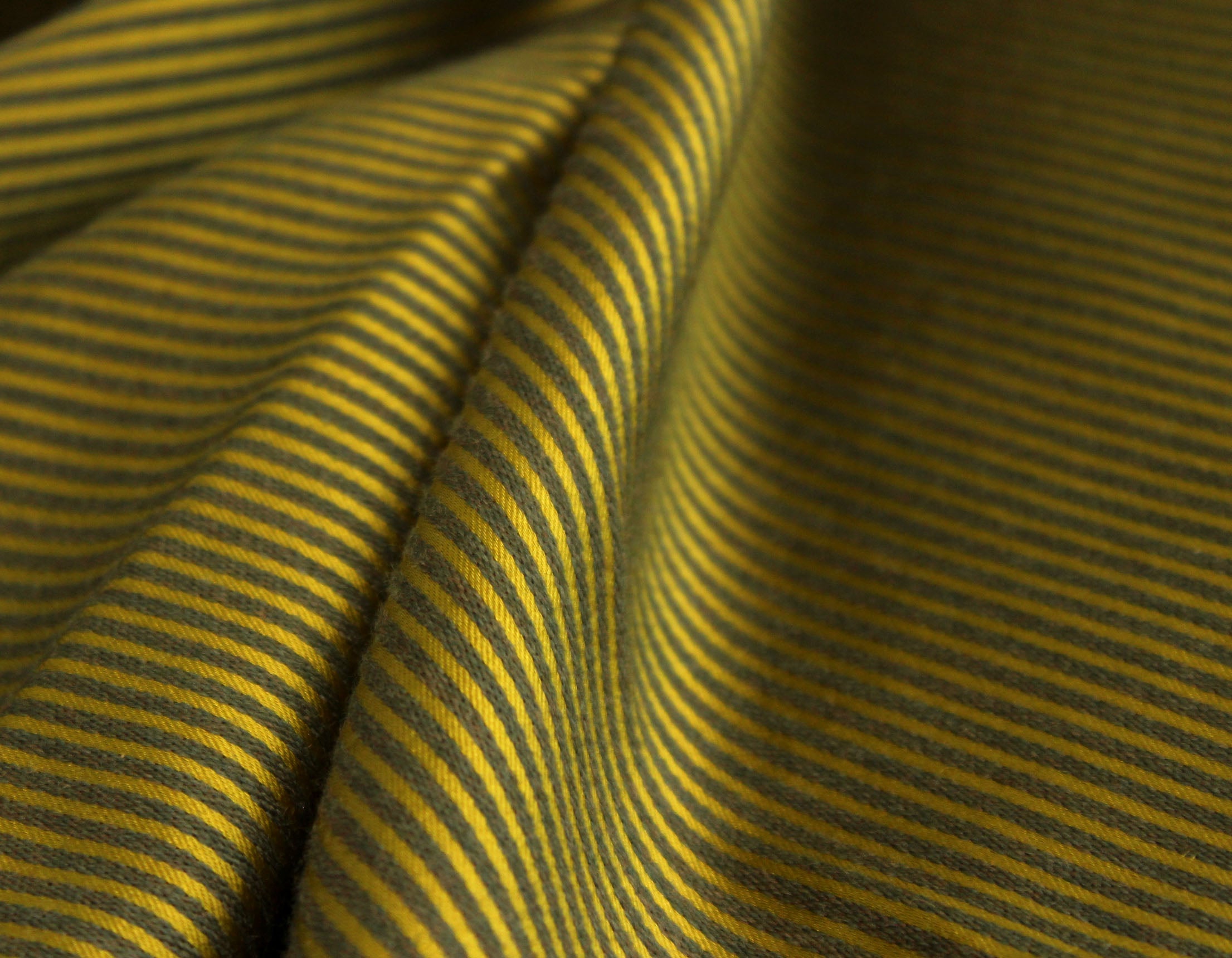 Moss Green Stripe Silk Fabric