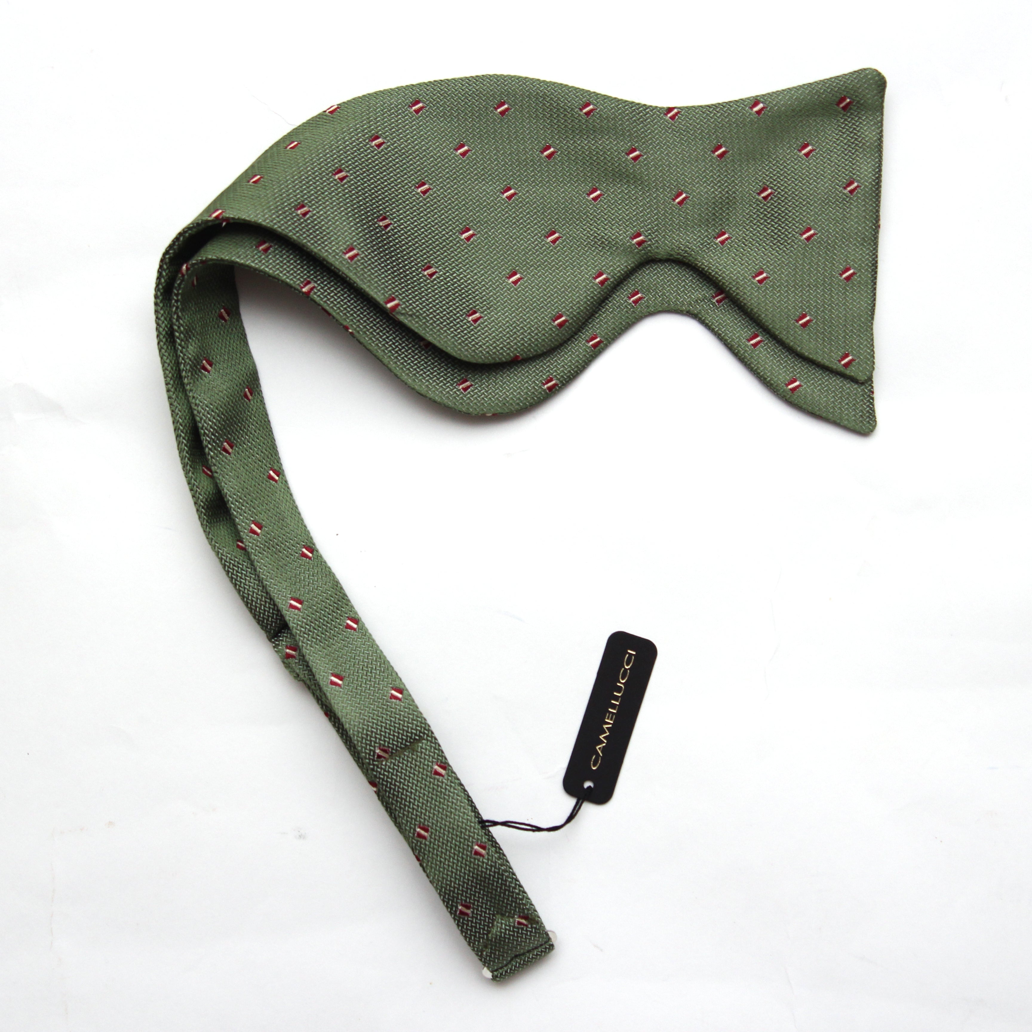Big Butterfly Bow tie in Green Silk