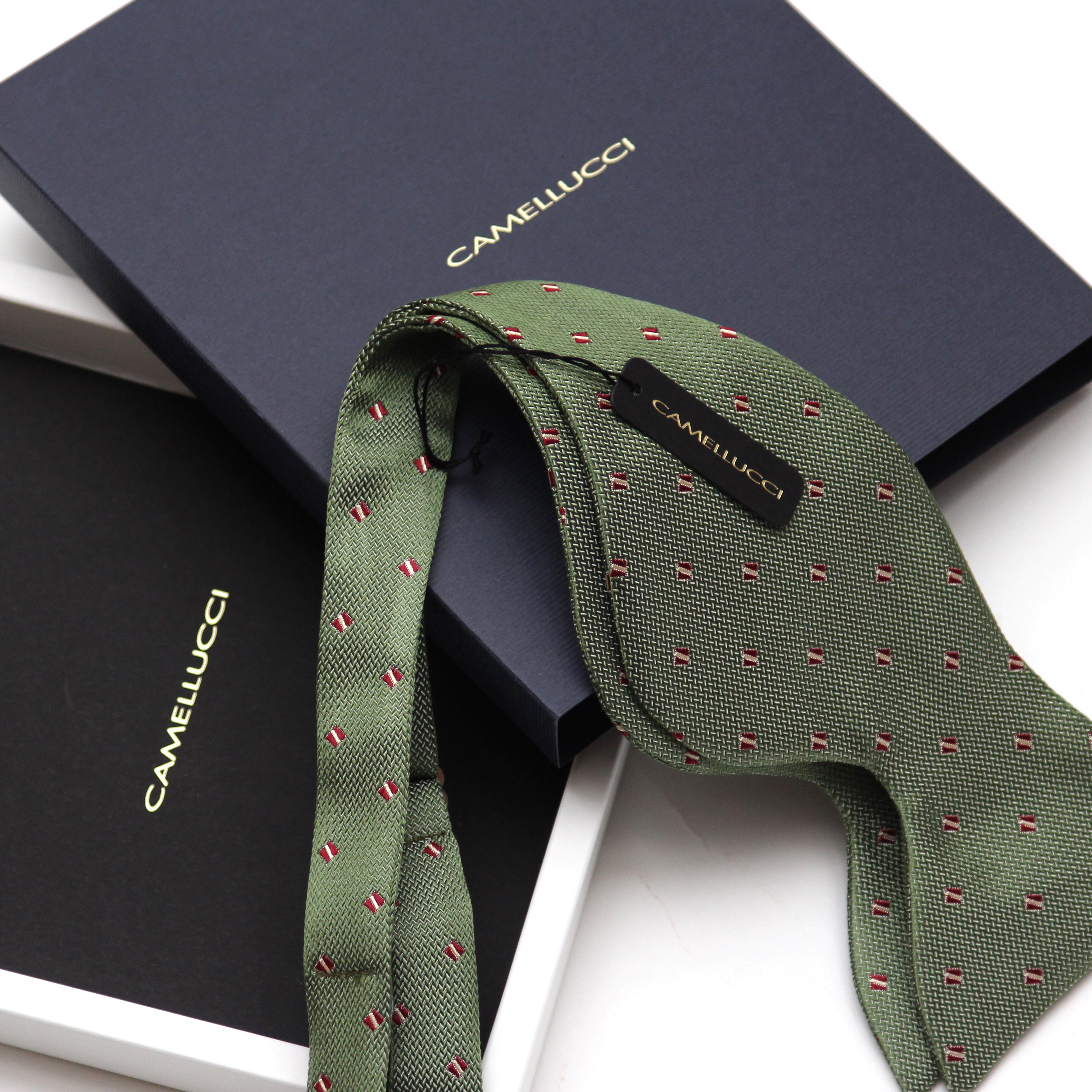 Big Butterfly Bow tie in Green Silk