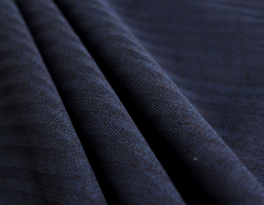 Navy Stripe Silk Fabric