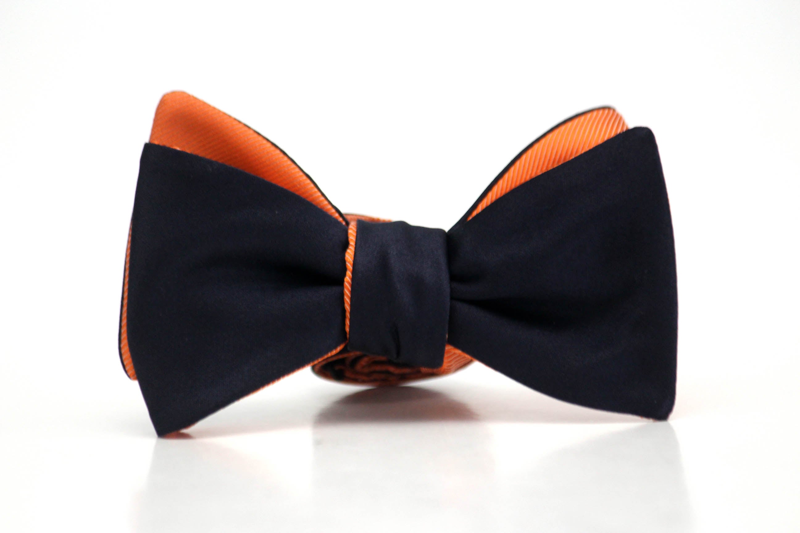 Orange Black Reversible Self-Tie Bow Tie