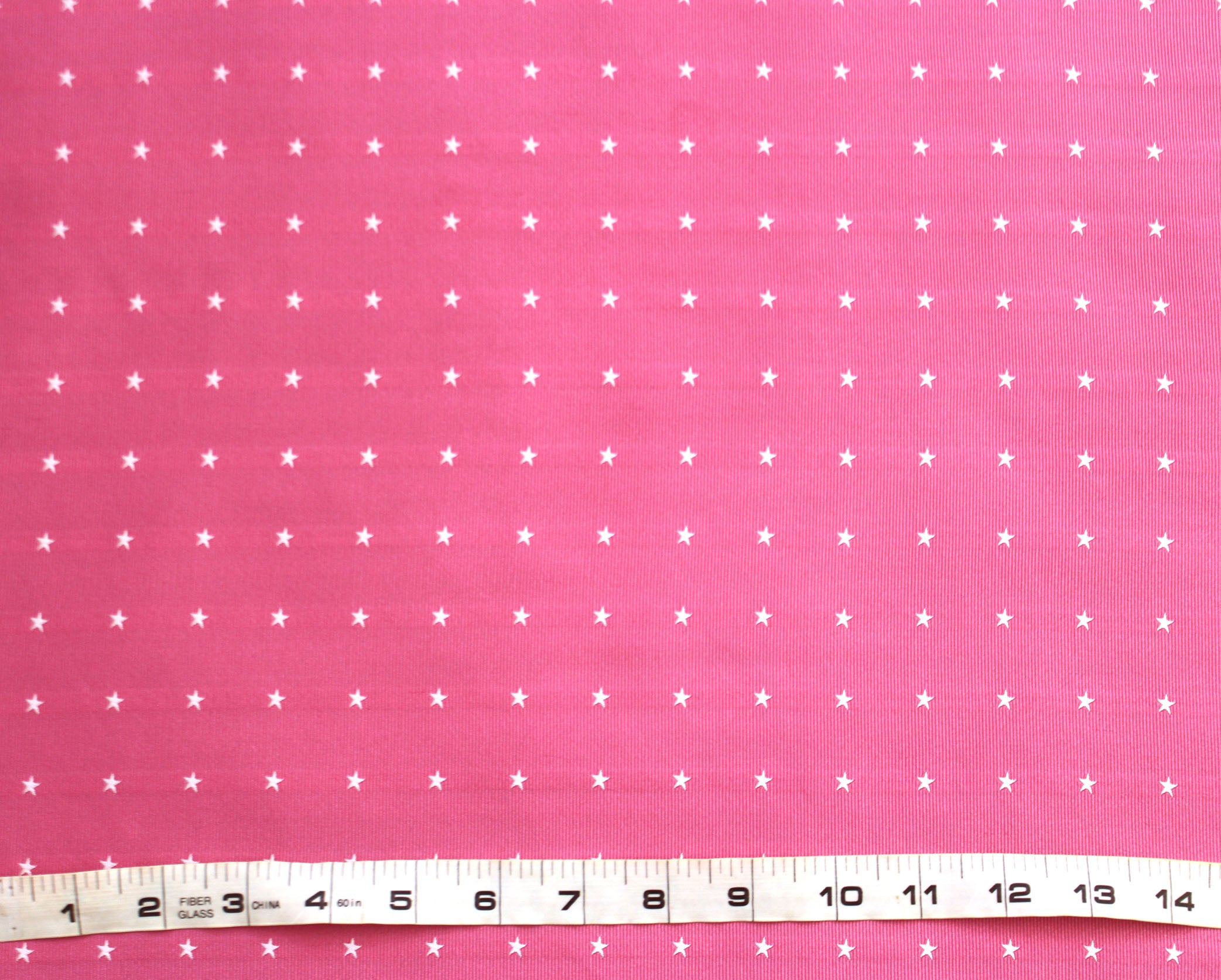 White Stars Pink Silk Fabric
