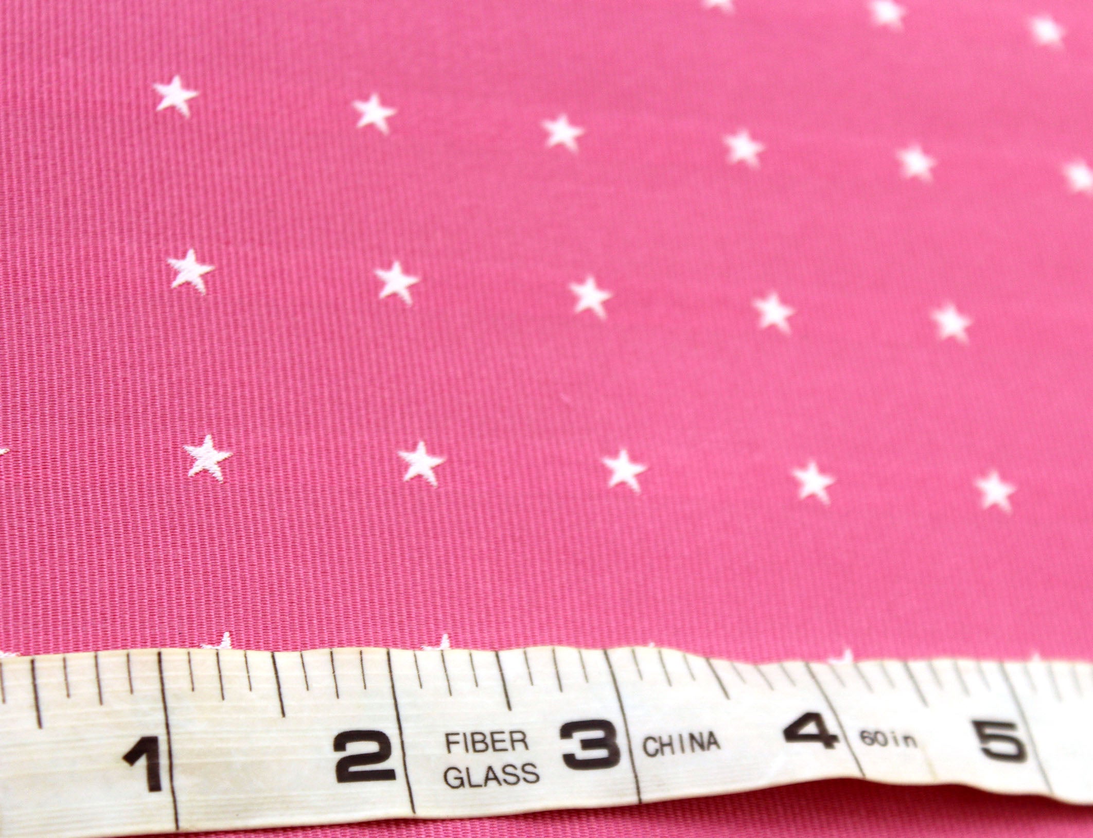 White Stars Pink Silk Fabric