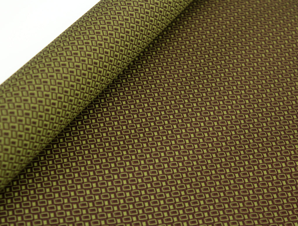 Moss Green Ornament Silk Fabric