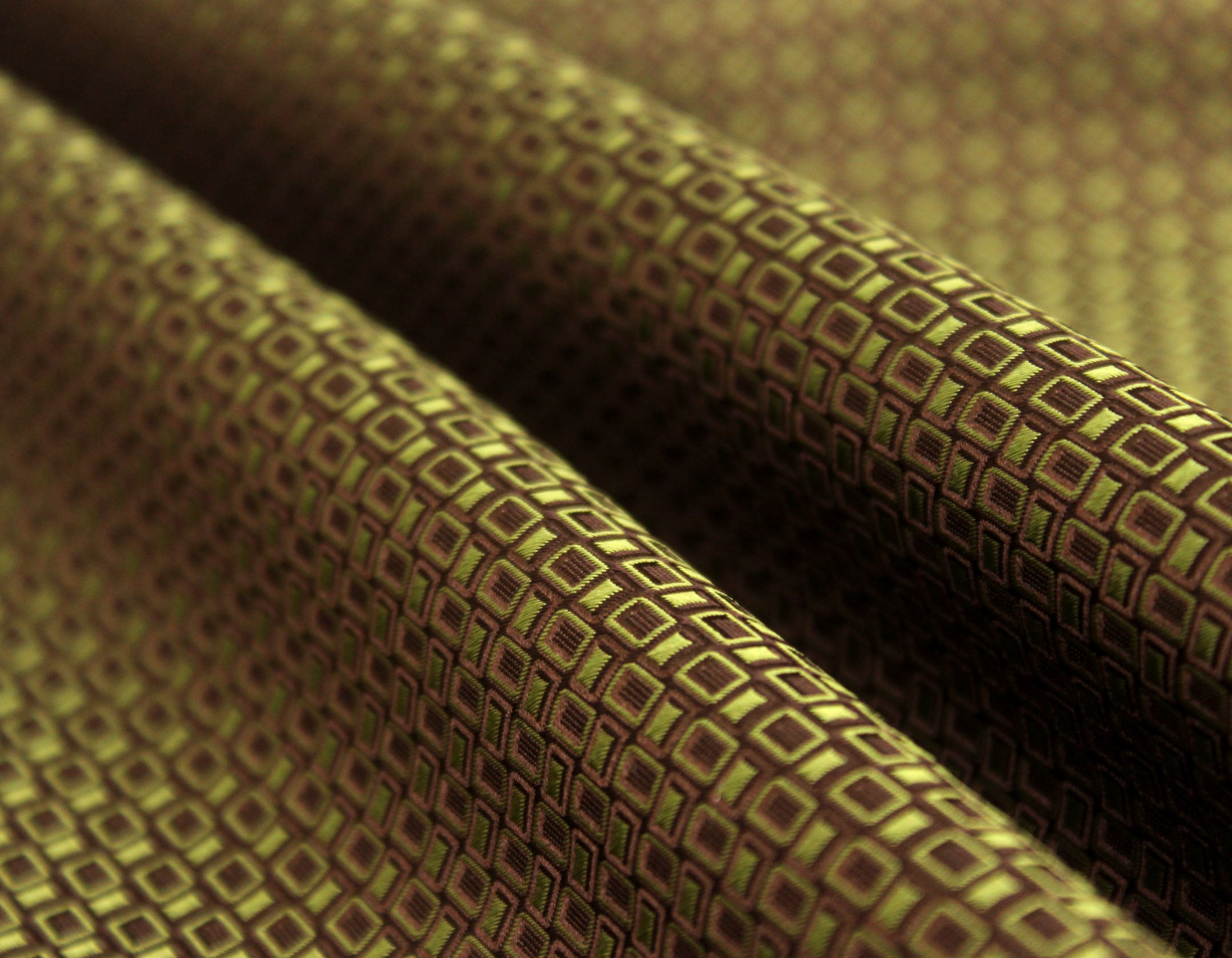 Moss Green Ornament Silk Fabric
