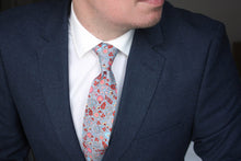 Load image into Gallery viewer, Red Pink Grey Floral Necktie
