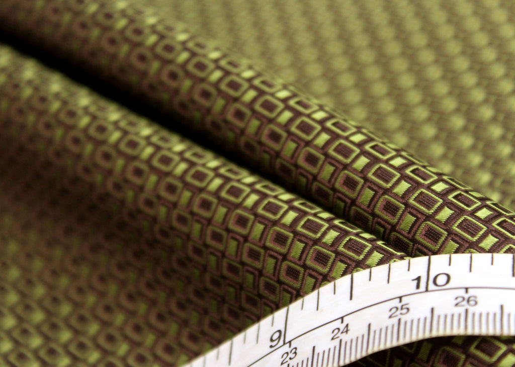 Moss Green Ornament Silk Fabric
