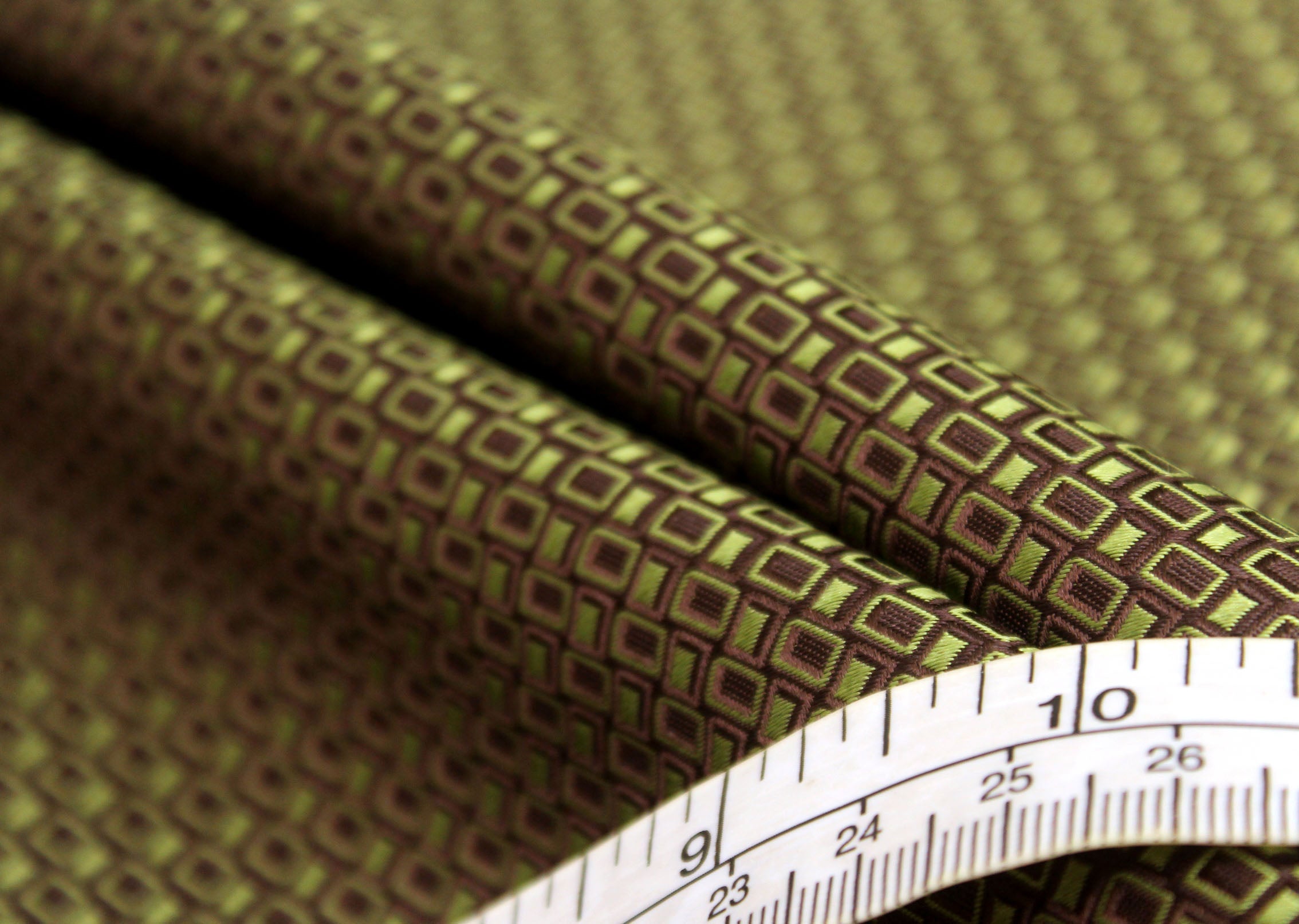 Moss Green Ornament Silk Fabric