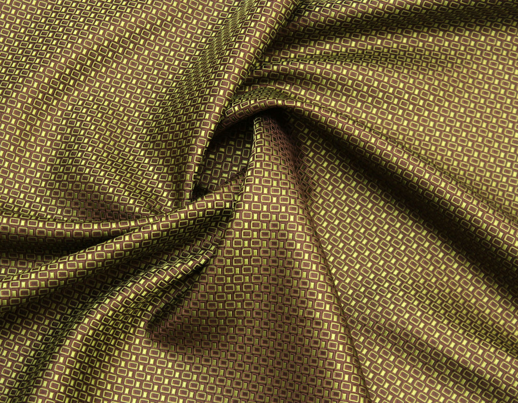 Moss Green Ornament Silk Fabric