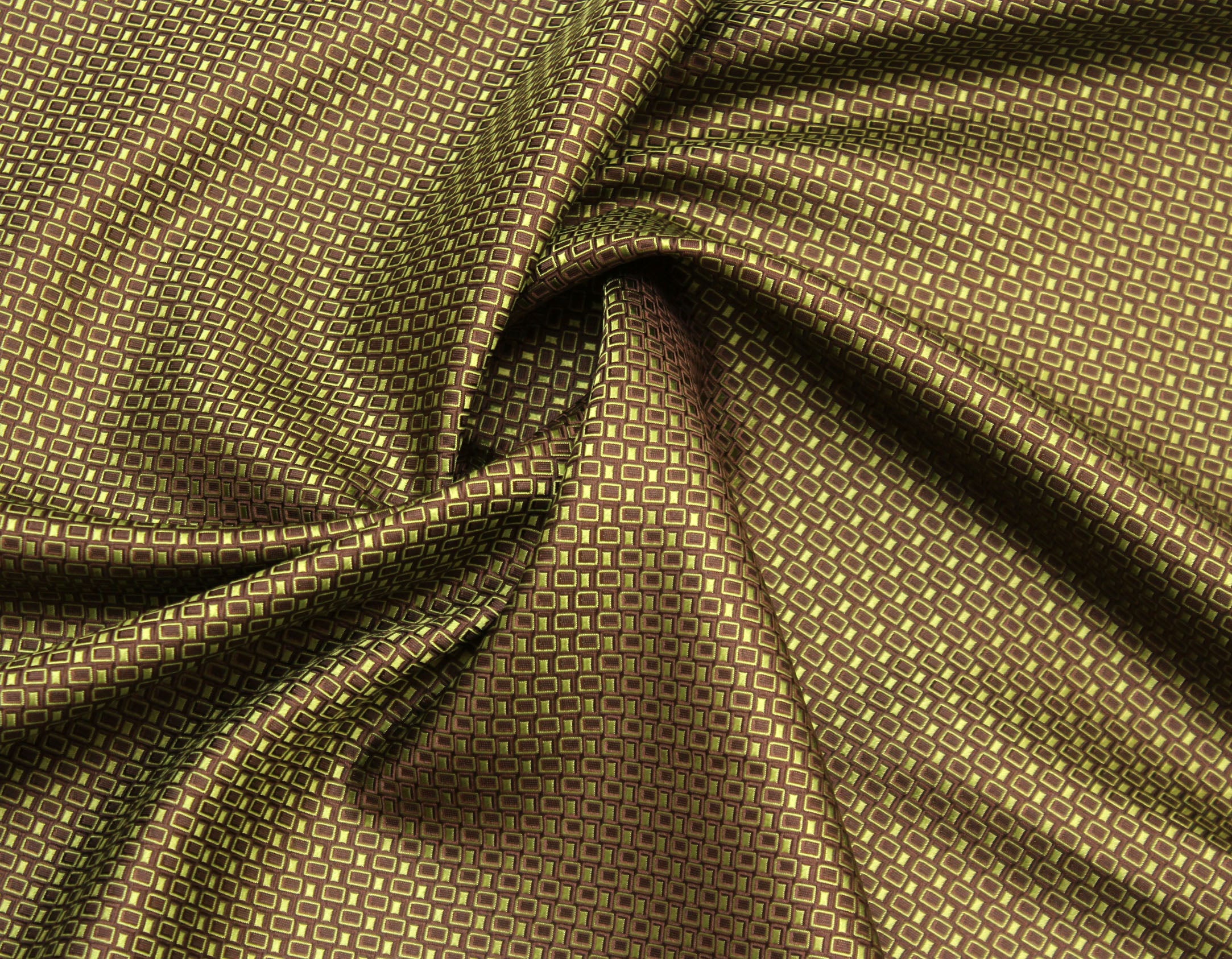 Moss Green Ornament Silk Fabric